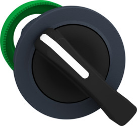 Toggle switch, 3 positions, unlit, groping, waistband round, black, front ring gray, 45°, mounting Ø 30.5 mm, ZB5FJ8