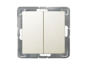 IMPRESJA Wyłącznik podwójny świecznikowy zwierny przycisk ecru ŁP-17Y/m/27 OSPEL