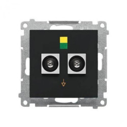 Simon 55 Gniazdo ekwipotencjalne podwójne (moduł) Czarny mat TGEK2.01/149