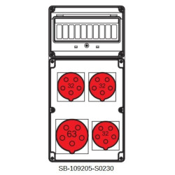 Rozdzielnica 5x63A 3x5x32A INA=63A IP54 SB-109205-S0230-54
