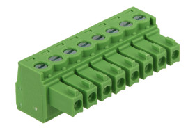 Łączówka; EC381V-08P; 8 torów; R=3,81mm; 11,1mm; 8A; 300V; na panel; kątowe 90°; otwór kwadratowy; śruba prosta; śrubowy; pionow