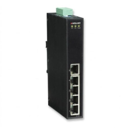 Switch 5x RJ45 10/100 przemysłowy IP30, metalowy, na szynę DIN