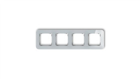 Icon Ramka Uniwersalna Poczwórna Zaokrąglona - Efekt Szkła (Ramka: Szara...