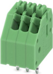 PCB terminal, 3 pole, pitch 2.5 mm, AWG 24-10, 2 A, spring-clamp connection, green, 1989751