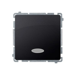 Simon Basic Przycisk pojedynczy zwierny bez piktogramu z podświetleniem grafit matowy BMP1L.01/28