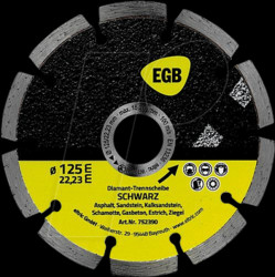 752390 Diamond cutting disc 125 mm, Black