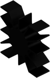 LED heatsink, (L x W x H) 15 x 51 x 51.5 mm, 2.2 to 0.95 K/W, black anodized, 10020380