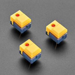 Step Switch with LED - Three Pack of Yellow with Red LED (PB86-A1)
