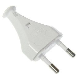 Wtyk sieciowy płaski 230V PL B Biały, na kabel, zaciskany, ZN-11