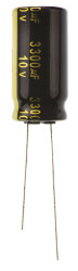 Kondensator 3300μF 10V dc Radialny, Otwór przelotowy Panasonic roztaw: 5mm 12.5 (Dia.) x 25mm