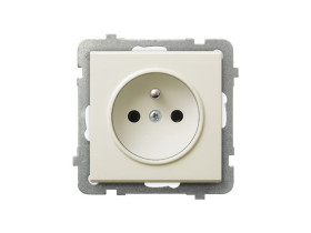 SONATA Gniazdo pojedyncze z uziemieniem ecru GP-1RZ/m/27 OSPEL