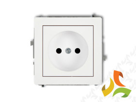 DECO Gniazdo pojedyncze bez uziemienia (przesłony torów prądowych) biały DGP-1p KARLIK