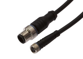 Złącze do samokonfekcjonowania M8 proste żeńskie 4-pinowe M12 męskie proste 4-pinowe 4x0,34mm² PUR 60V IP67 VK100F85