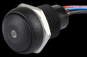 IRR1F422LOS Push-button IR 16 mm, curved, stranded wire, red, red LED