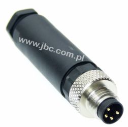 RSMCK 4, M8, 4 styki, złącze męskie (wtyk) proste, dławik dla kabli 3.5-5mm, przyłącze przykręcane (impus w kpl.), Lumberg, 2804