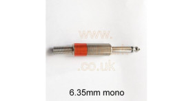 Jack plug straight 6.35mm mono (red) - pro-SIGNAL