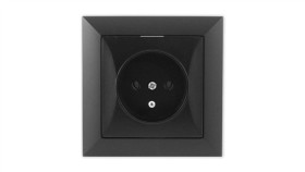 Opal Gniazdo Pojedyncze Z Uziemieniem Czarny Mat Gpt-16 Op Cz/Mat