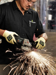 Rękawice robocze rozmiar: 9 materiał: Elastan, zerwanie: 3 ścieranie: 4 zastosowanie: Odporność na przecięcia