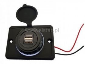 Ładowarka samoch. 2x USB do montażu 3,1A