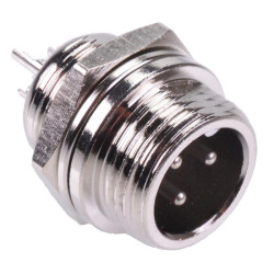 3 Way M12 Panel Mount Male Circular Socket Connector