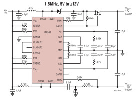 Dual 3A Boost/Inverting/SEPIC DC/DC Converter with Fault Protection