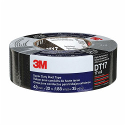 3M 7100158390 Super Duty Duct Tape DT17, Black, 48 mm x 32 m, 0.43 mm