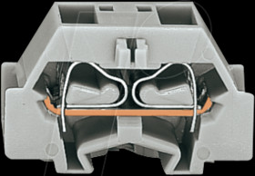 261-331 4-conductor terminal with flange, up to 2.5mm², gr