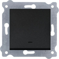 Łącznik pojedynczy z podświetleniem 250V 10A Czarny Metalik 201/14E