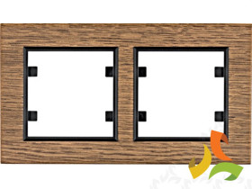 LUMINA PASSION Ramka 2 podwójna pozioma antyczny dąb WL9226 HAGER