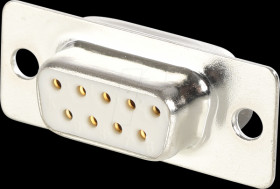 100-09-2-3-0 D-SUB socket, 9-pin, twisted contacts, gold-plated