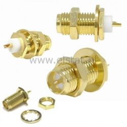 GN SMA męskie do obudowy, R/ P złote