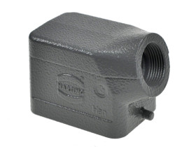 Obudowa złącza; Han B; 09300061541; 6B; metal; kątowe 45°; na przewód; 1 boczne wyjście przewodu; do 1 klamry; wyjście na dławni