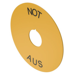 Legend plate, Ø 43 mm, Plastic, NOT AUS,