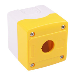 Yellow/White 1 Hole 22mm Control Station Box Enclosure IP65