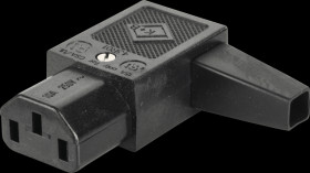 43R011111 Coupling for non-heating appliances C13, angled to the left