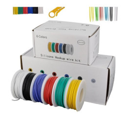 Zestaw 6 przewodów silikonowych AWG22 6x10mb + akcesoria