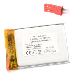 Akumulator Li-Pol Akyga 320mAh 1S 3,7V - złącze JST-BEC + gniazdo - 40x30x3mm