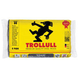 Trollull TRL771274 Extra Large Steel Wool Pads Grade 00 (Pack 8)