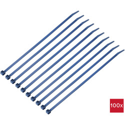 TruComponents 40516 Cable tie 250mm 4.8mm Blue Cable finder detectable 100pcs
