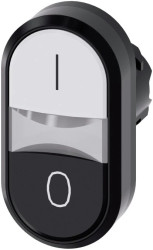 Przycisk podwójny podświetlany 22mm tworzywo biały /I/ czarny /O/ przyciski płaskie SIRIUS ACT 3SU1001-3AB61-0AK0