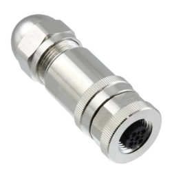 Złącze okrągłe M12 żeńskie proste ekranowane 4-PIN 250V PG9 T4110512041-000