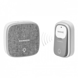 Thomson Halo Plugin, dzwonek bezprzewodowy, sieciowy z przyciskiem bezbateryjnym, 32 dźwięki, zakres działania 150m THOMSON51313
