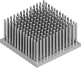 Pin heatsink, (L x W x H) 50 x 50 x 25 mm, 2.4 to 0.5 K/W, natural aluminum, 10006870
