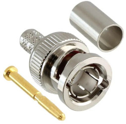 BNC plug 75 Ω, RG-59, Belden 8281, Beldem9141, Belden 9231, Belden 88281, crimp connection, straight, 112956