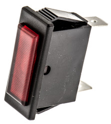 Lampka kontrolna do montażu panelowego 250V, czerwona 30 x 11mm Neonowy Czarny Końcówka lutownicza Arcolectric (Bulgin)