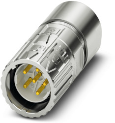 Plug, M23, 6 pole, crimp connection, ONECLICK quick locking system, straight, 1628871