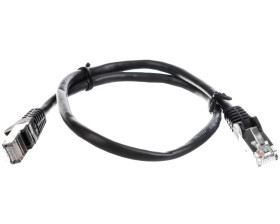 Kabel krosowy patchcord F/UTP kat.5e CCA czarny 0,5m 68654