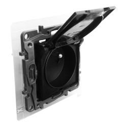 Gniazdo zasilające z klapką czarne Niloe Step 863535