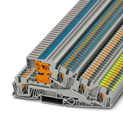 Listwa zaciskowa uziemienia 10 AWG żyły: 5 Szary Wciskane Phoenix Contact