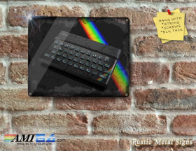 Eye-Catching Sinclair ZX Spectrum Dark Metal - Metal Sign